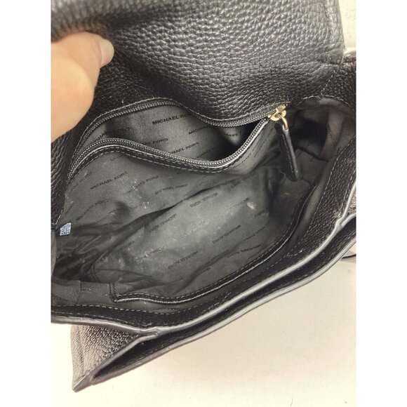 *Michael Kors Maxine Purse Black Pebbled Leather Crossbody Saddlebag Messenger - Picture 16 of 16